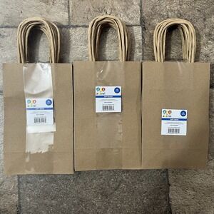 321 Party Brown Gift BagsSmall 8 X 5 3-10packs  Holiday/Christmas Gift Bags